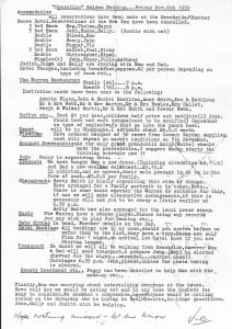 'Operation' Golden Wedding – as an ex-RAF officer, Vic Riding planned it like a military exercise. A priceless document.