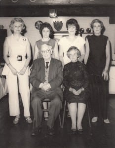 The four sisters – Eileen, Nancy, Thelma, Peggy – with Bill and May.