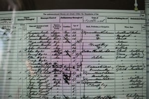 1861: High Street, Northleach. Census shows James Minchin, Eliza, Thomas and John.