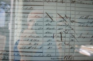 The 1851 Census showing the Dickson family.
